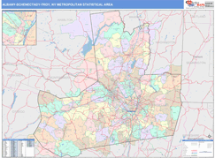 Albany-Schenectady-Troy Metro Area Digital Map Color Cast Style